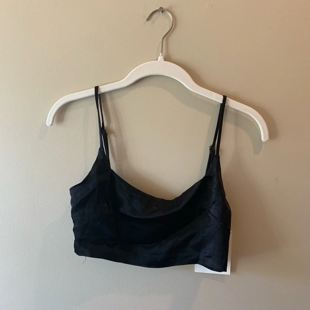 DISSH Charli Black Satin Crop Top - Picture 7 of 9